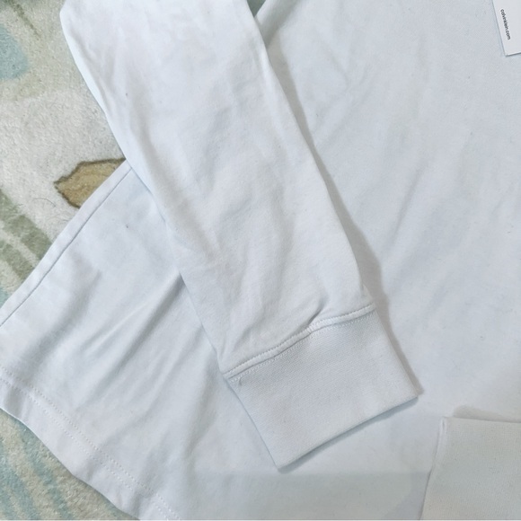 Calvin Klein longsleeve top women small White classic fit cotton undershirt - Picture 4 of 4